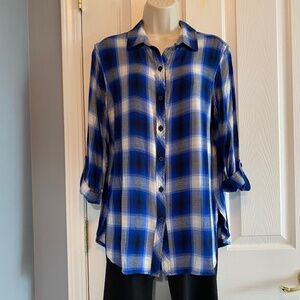 BUY 2 ITEMS & GET 1 FREE: Nygard 3/4 Sleeve Plaid Button Down Sz L